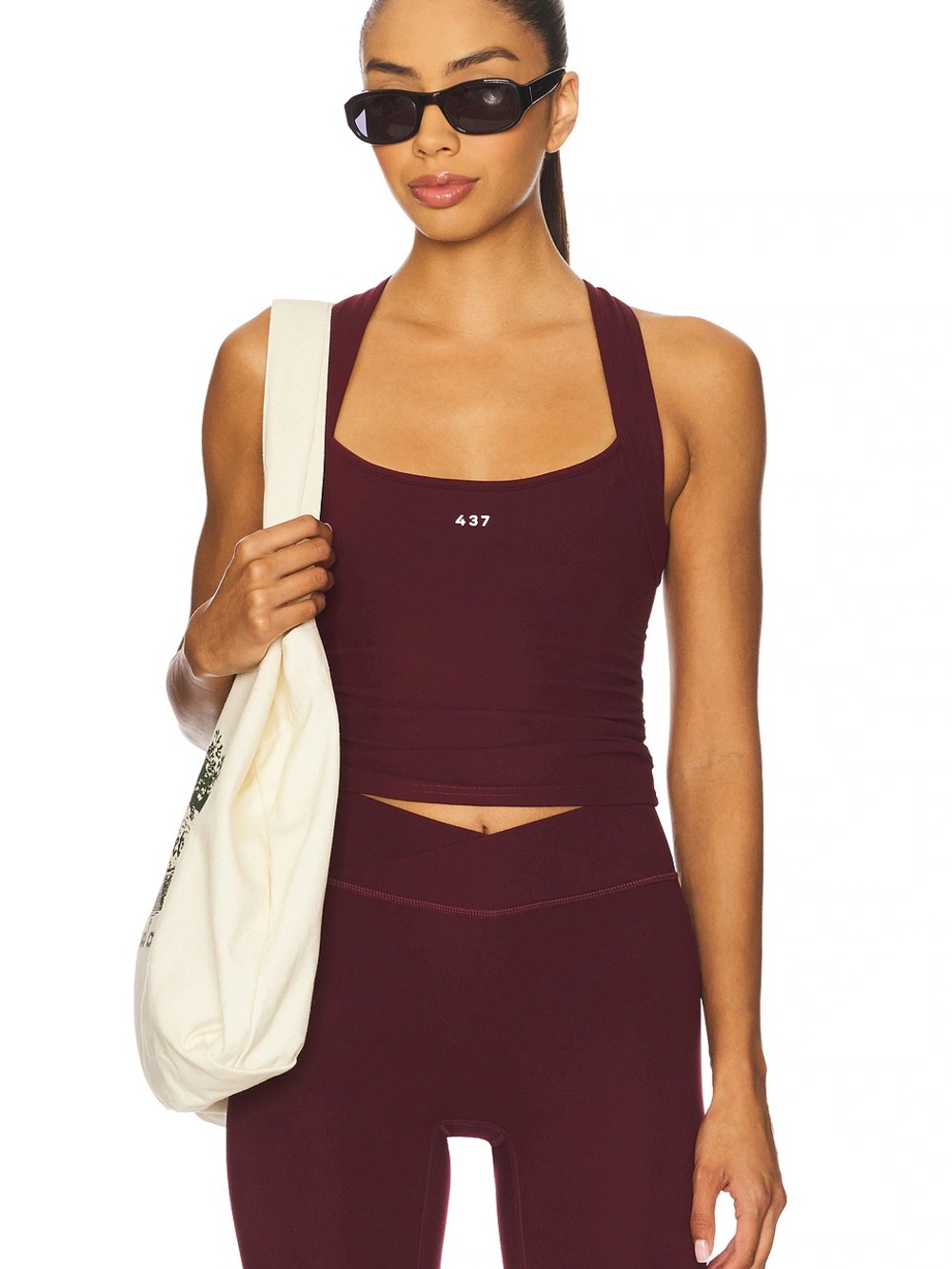 437 Sculpt Tank Top Black Cherry Burgundy Red size S